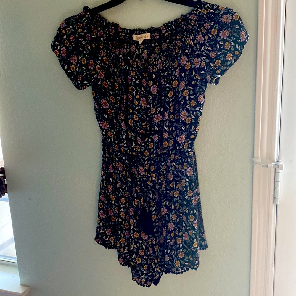 Rewind Off the Shoulder Floral Print Romper